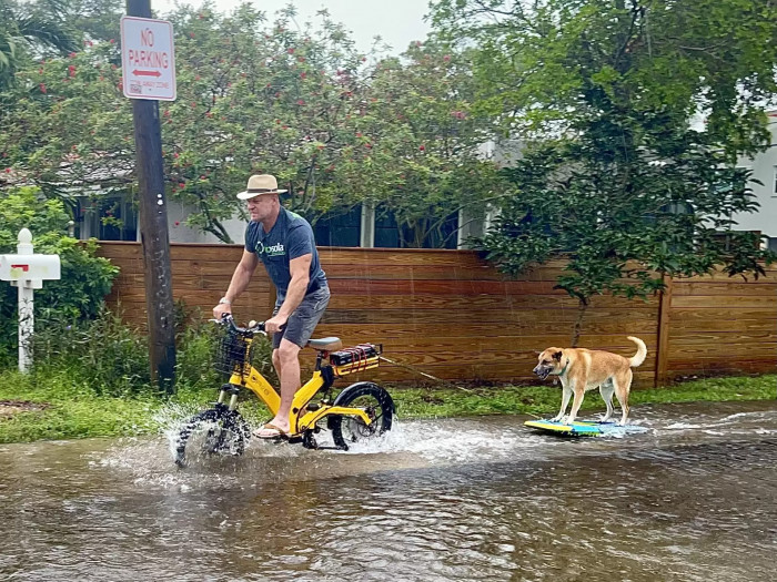 A bad storm left the streets of Fort Lauderdale, Florida, looking like a riverbed