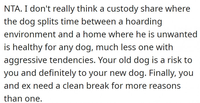 If the dog has aggressive tendencies, he needs a much more pleasant environment: