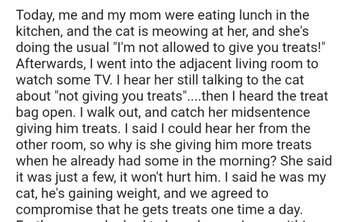 I could hear her from the other room