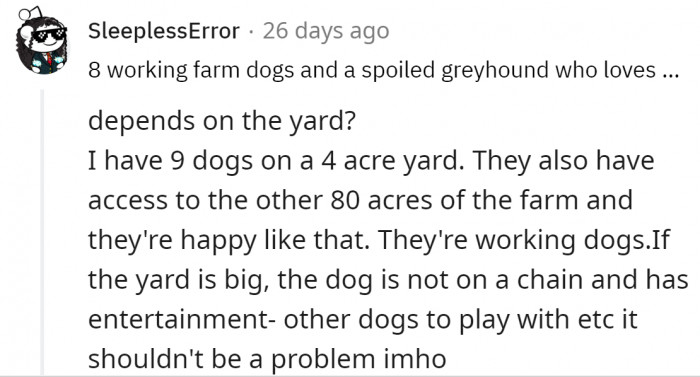 It depends on the size of the yard, too: