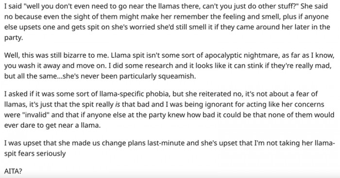 It sounds like she's sharing a traumatic experience, and he might be acting a tad bit insensitive