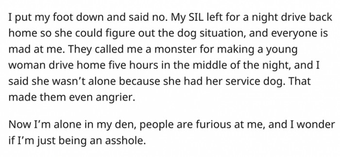 They all called me a monster because I didn't agree with their decision