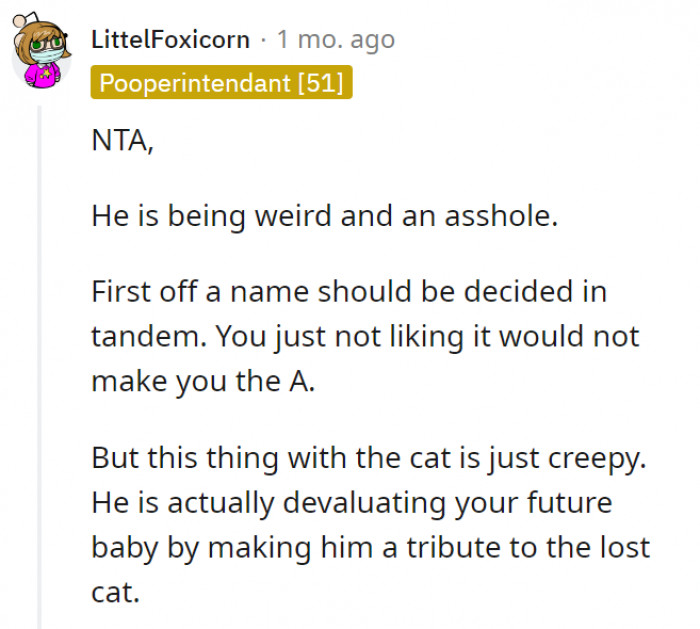 Why was he so intent on naming it after a lost cat?