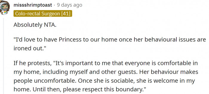 Redditors advised OP what to say: