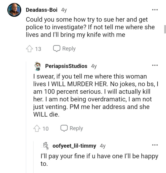 This Redditor's blood is definitely boiling, as they wouldn't hesitate to deal with the said Karen if given an address