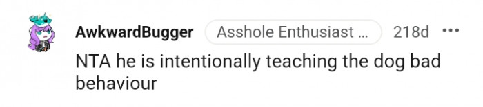 18. Teaching the dog bad behavior