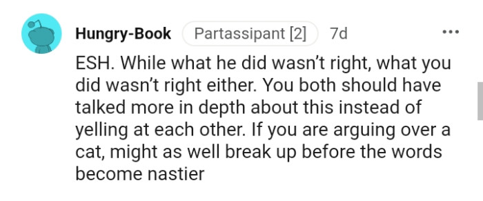 The two of them should have talked more in-depth about this instead of all the yelling