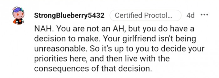 It's up to you to decide your priorities