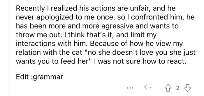 The boyfriend got even more aggressive after OP confronted him about his behavior.