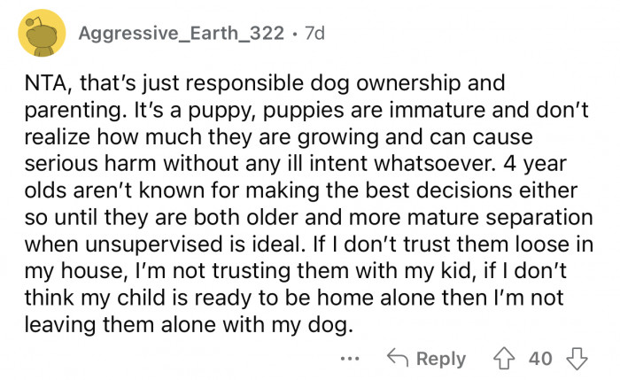 If you don't trust your dogs alone, you shouldn't trust them around your kids.