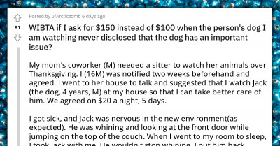 Dog Sitter Contemplates Requesting For Increase In Previously Agreed Price After Finding Out Dog Has Separation Anxiety