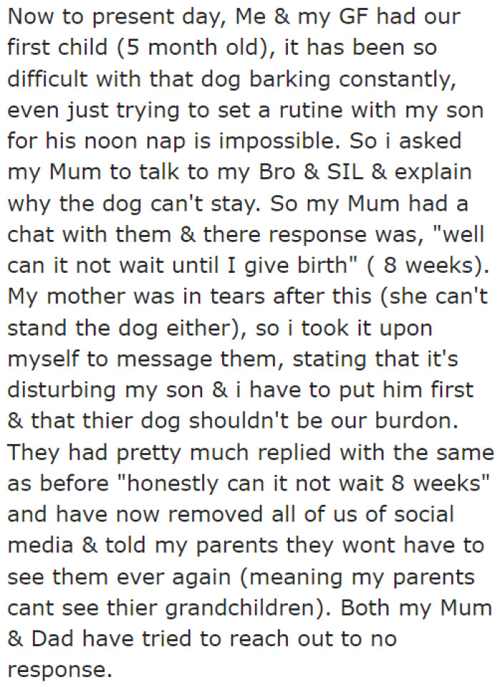 Now that it's his turn to ask for a favor, his brother won't listen. And just look at how infuriating the older brother's behavior is.