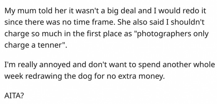 She Said I Shouldn't Charge So Much