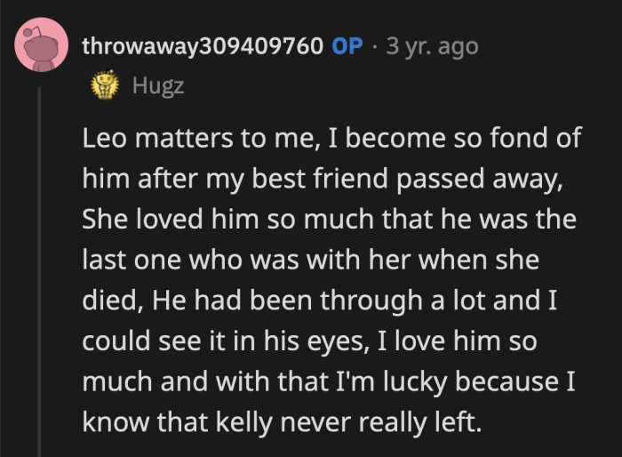 This is the kind of connection OP's fiancé tried to sever