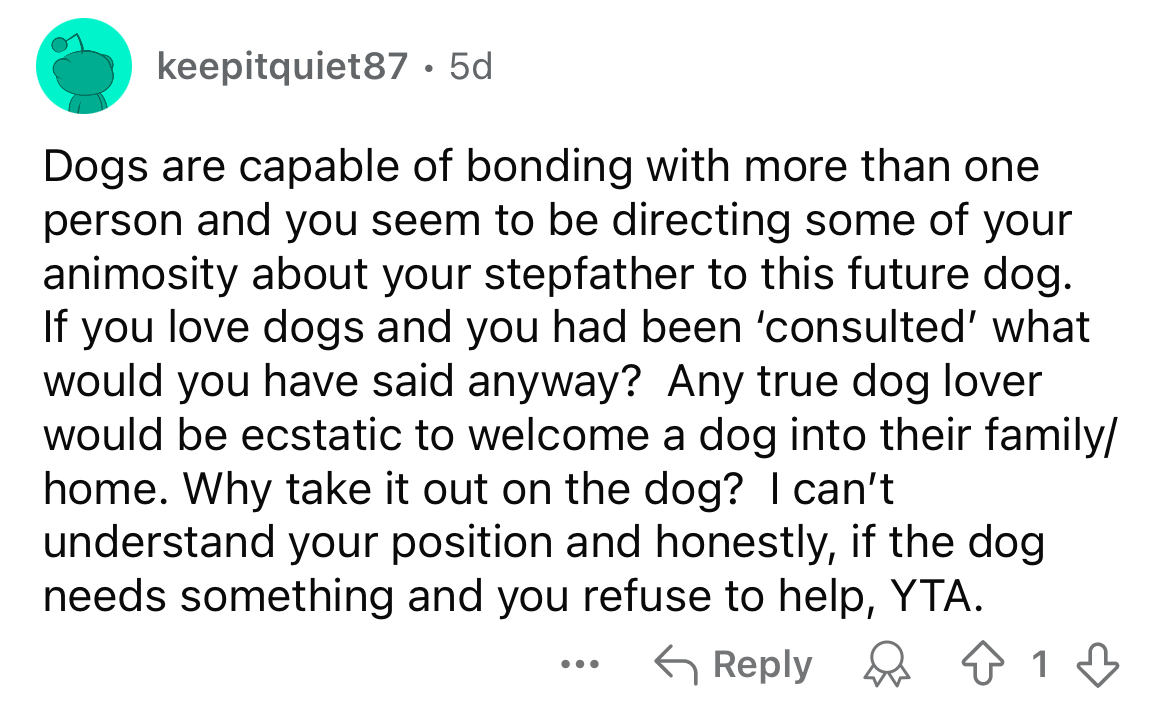 Okay, but don't take it out on the dog.