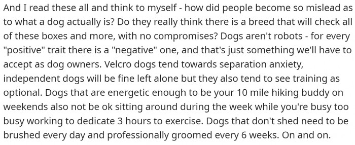 People are so unrealistic