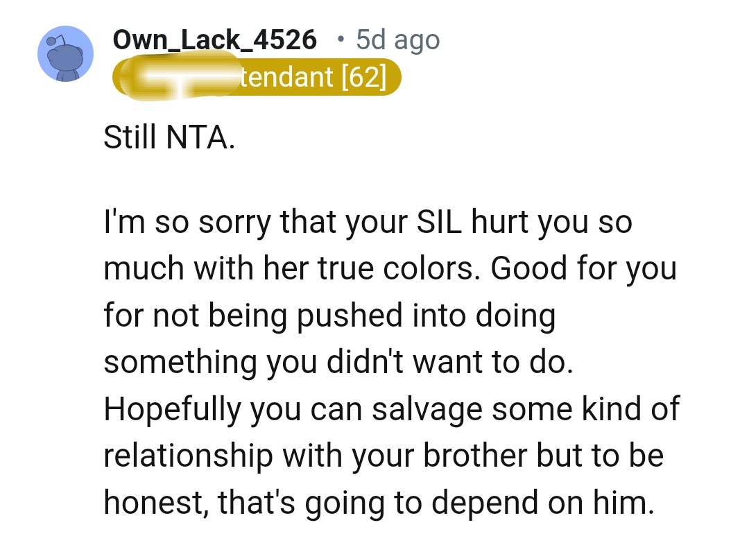 The OP can salvage some kind of relationship.