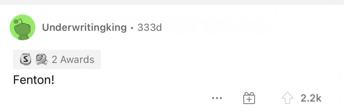 Fenton sounds pretty cute, but to me, it really sounds more like a cat name.