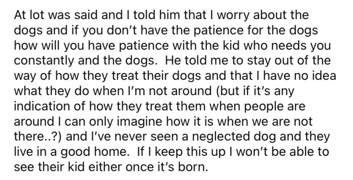 The Redditor says if this behavior continues, she will not be able to have a relationship with her new niece or nephew when they are born.