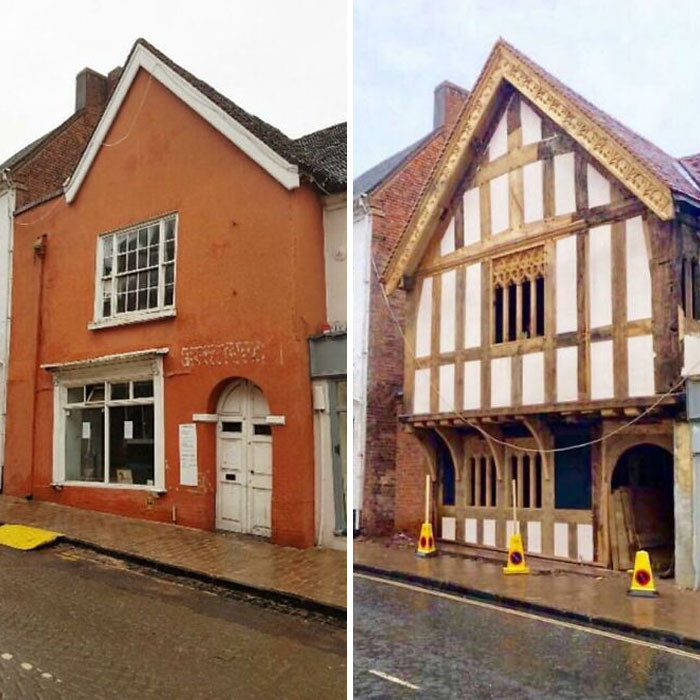 2. A historic structure in Droitwich, United Kingdom, originally constructed in the 14th century, underwent multiple additions and modifications during the 18th, 19th, and 20th centuries. It was carefully restored and preserved in 2017.