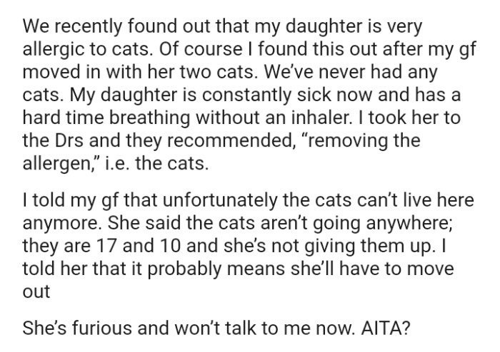 The OP's daughter is constantly sick now and has a hard time breathing without an inhaler