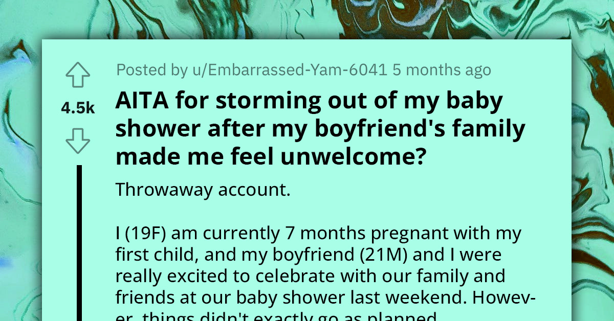 Pregnant Teen Storms Out Of Her Own Baby Shower After Boyfriend's Family Made Her Feel Unwelcomed