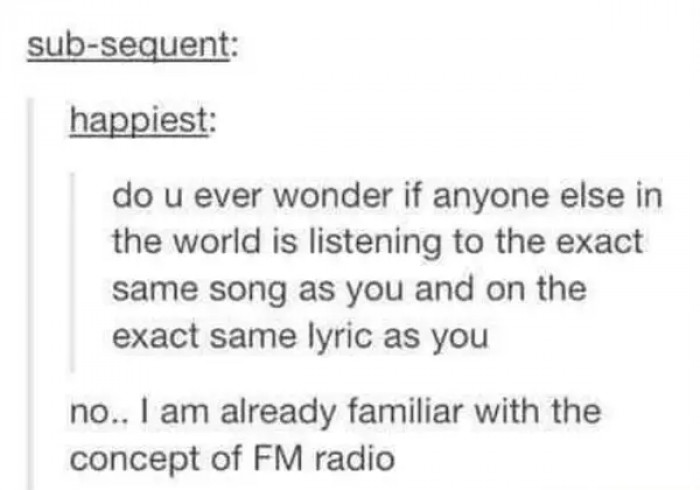 16. I'm already familiar with the concept of FM radio