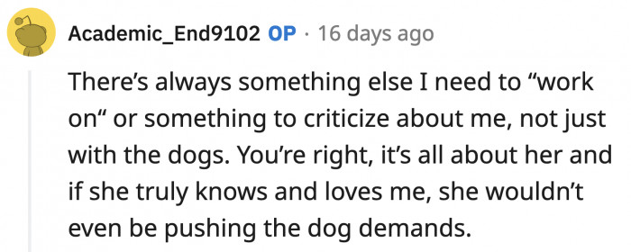 The fog is slowly clearing up and OP is seeing the full picture