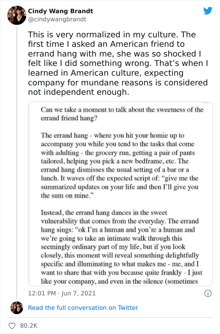 43. The errand hang is just awesome