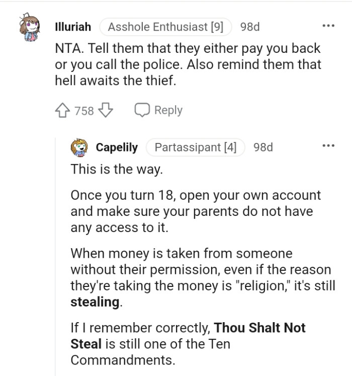 Reminding that that hell awaits a thief