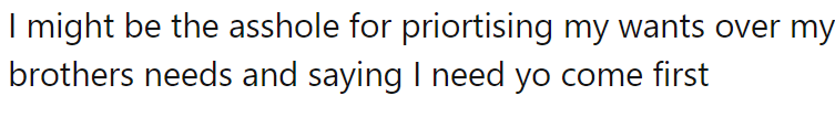 OP has offered the following explanation for why they think they might be the asshole: