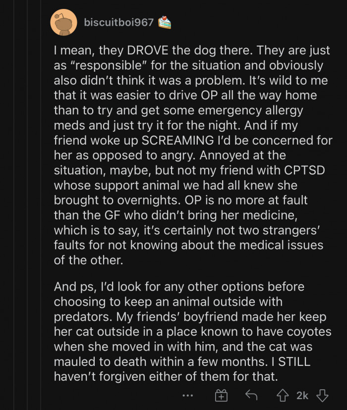 OP's friends should have been concerned after they had night terrors, not weirded out or angry.