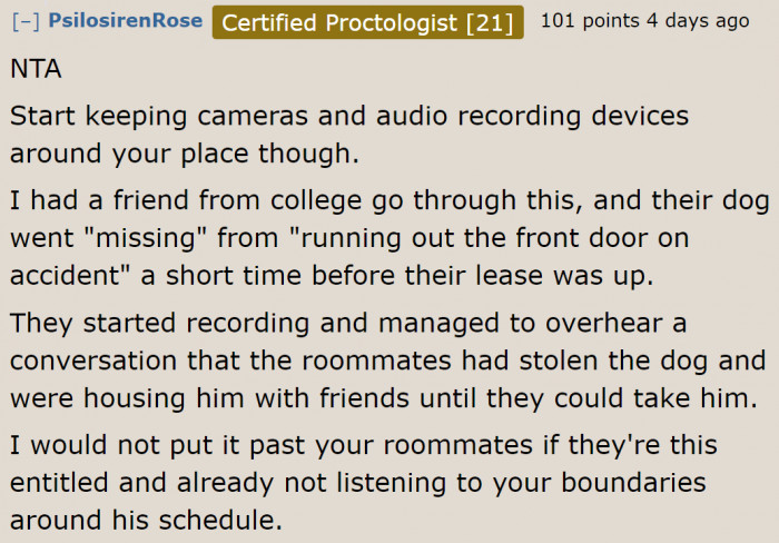 Others suggested installing recording devices.