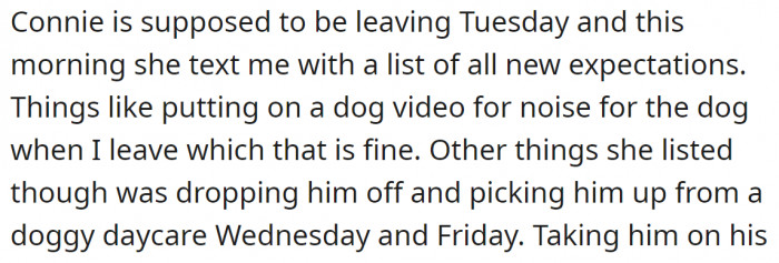 But the problem arose when she sent her a to-do list.