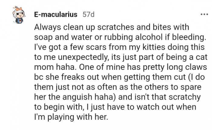 12. This Redditor has a few scars from their cat