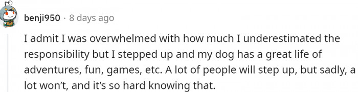 People generally underestimate the responsibility