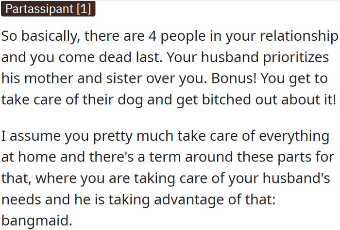 There are four people in this relationship and OP comes dead last.