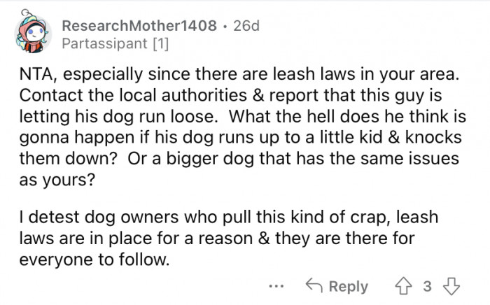 "Contact the local authorities."