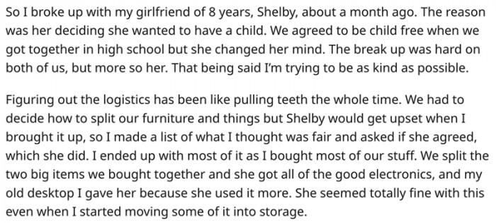 I made a list of what I thought was fair