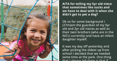 Man Gets An Evil Eye From Stranger For Telling His Niece That Life Sucks After Her Request To Pet A Dog Was Declined