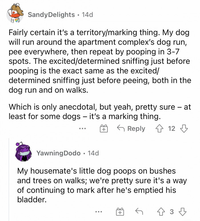 #11 "Fairly certain it's a territory/marking thing."