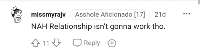 7. This Redditor thinks the relationship won't work