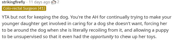 This comment says that OP is TA for many reasons. Stay tuned for the continuation of this comment below.