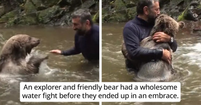 Explorer Warmly Hugs A Friendly Wild Bear And It Will Truly Melt Your Heart