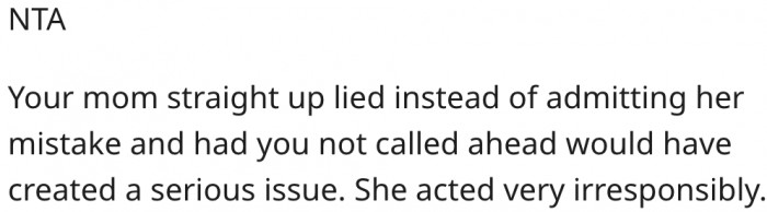 12. His mom's behavior is irresponsible.