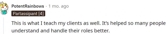 This way of viewing the relationship helps people understand their roles better.