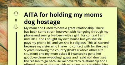 Daughter Holds Mom’s Dog Hostage After Family Dispute, Claims Ownership Since She Gifted It