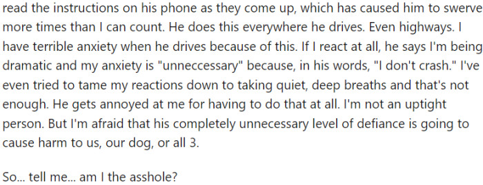 He Gets Annoyed at Me for Having to Do That at All