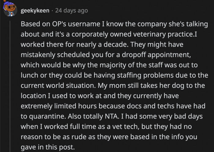 It could have been a difficult day for the staff but OP did nothing wrong for her to be treated that way