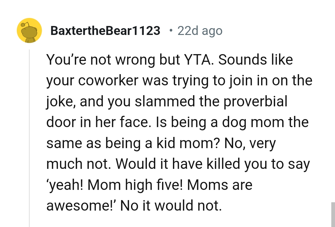 The OP's not wrong, but she is the AH.